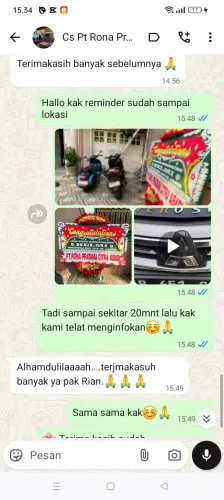 Testimonial Papan Bunga pik